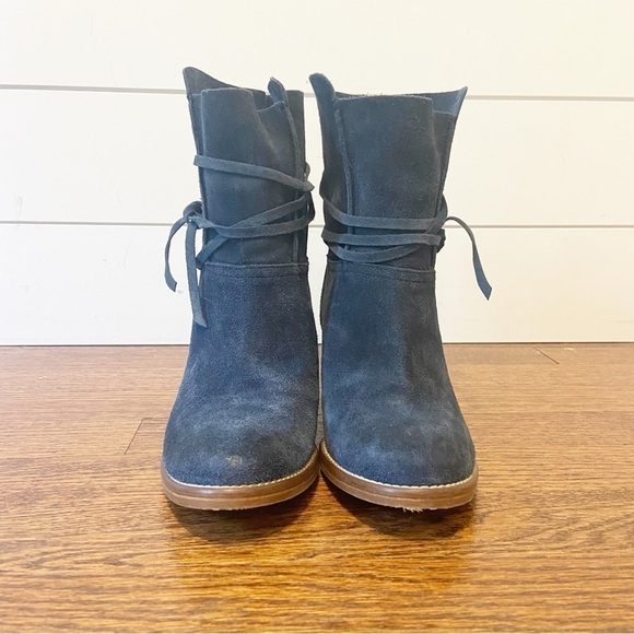 Matta NY | Florentia Italian Blue Suede/ Leather Ankle Boot Size 37 1/2- US 7.5 - Picture 2 of 12